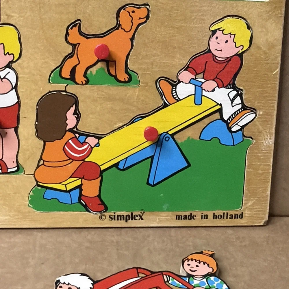 Simplex Vtg.  puzzle Early Learning Playground Sandbox Teeter Totter Slide